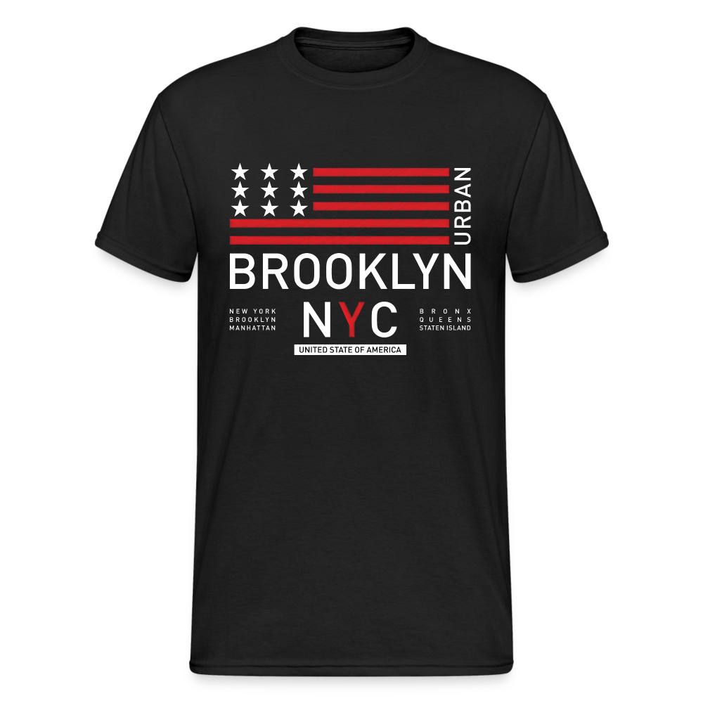 Urban Streetwear BROOKLYN NYC T-Shirt Herren - Schwarz