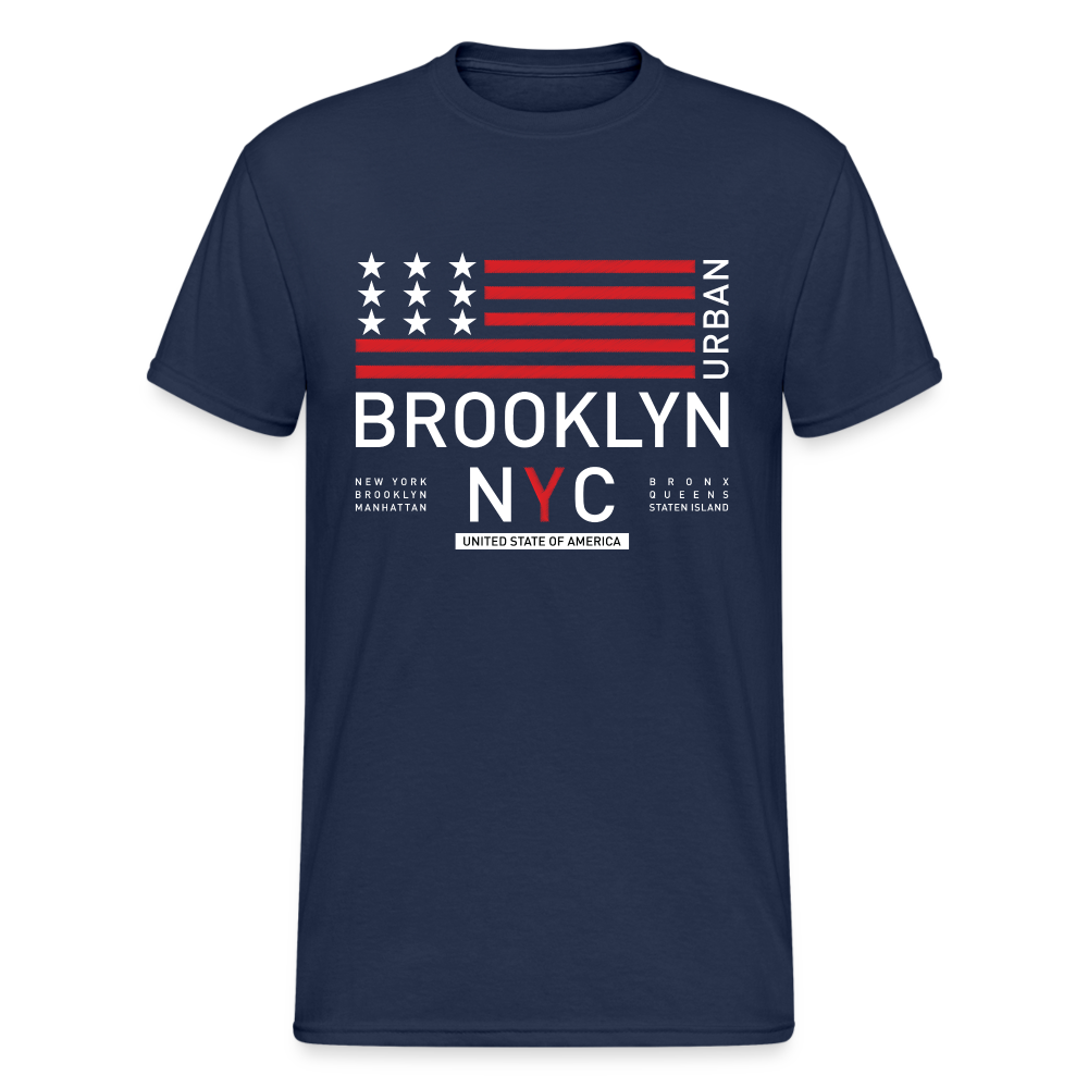 Urban Streetwear BROOKLYN NYC T-Shirt Herren - Navy