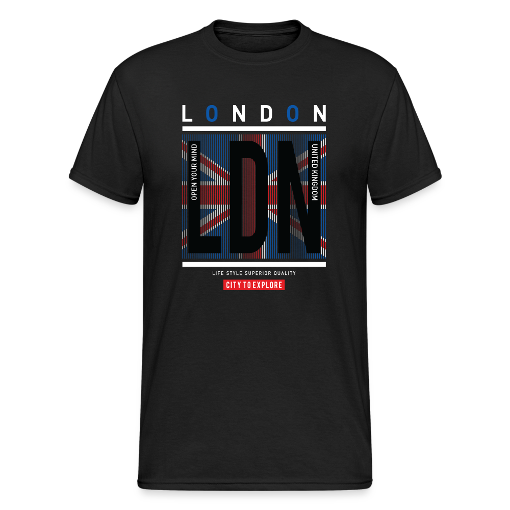 Urban Streetwear London City T-Shirt Herren - Schwarz