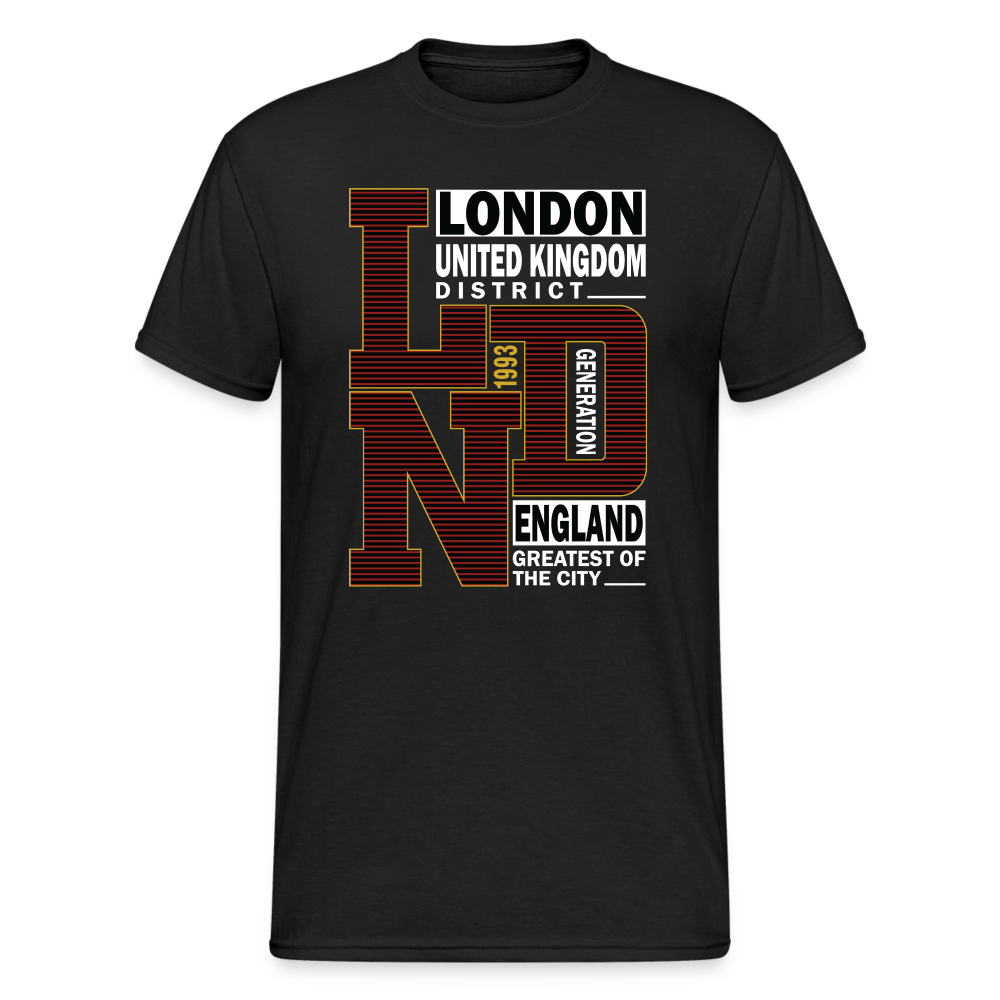 Urban Streetwear District London T-Shirt Herren - Schwarz