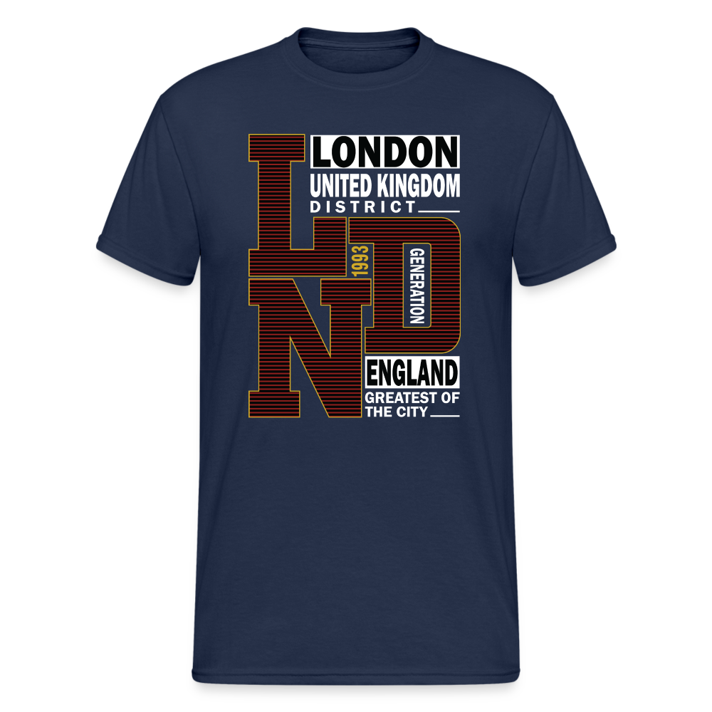 Urban Streetwear District London T-Shirt Herren - Navy