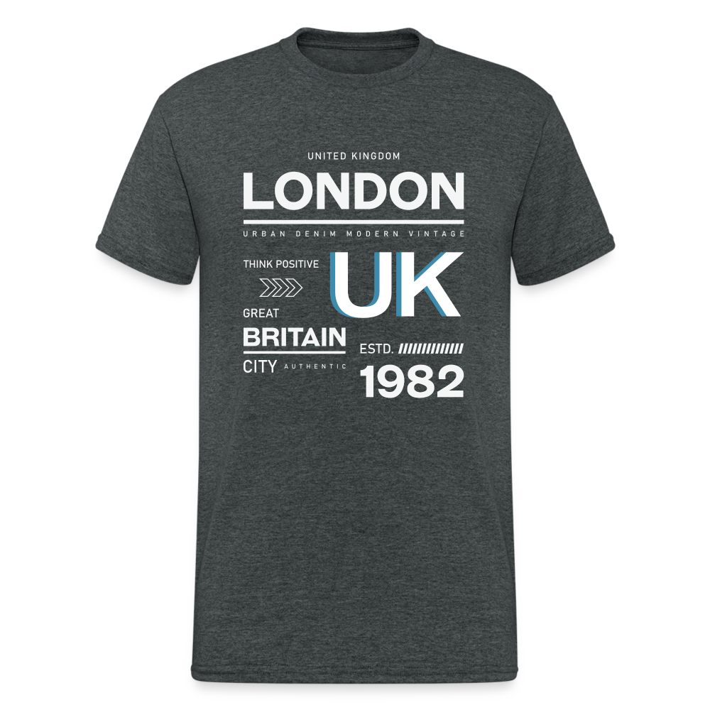 Urban Streetwear London UK 82 T-Shirt Herren - Dunkelgrau meliert