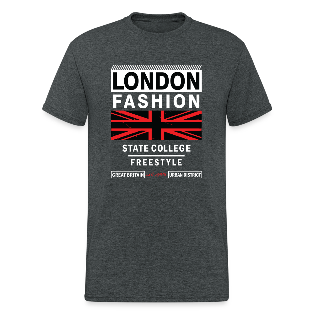 Urban Streetwear London Fashion T-Shirt Herren - Dunkelgrau meliert