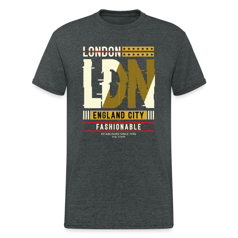 Urban Streetwear LDN City T-Shirt Herren - Dunkelgrau meliert