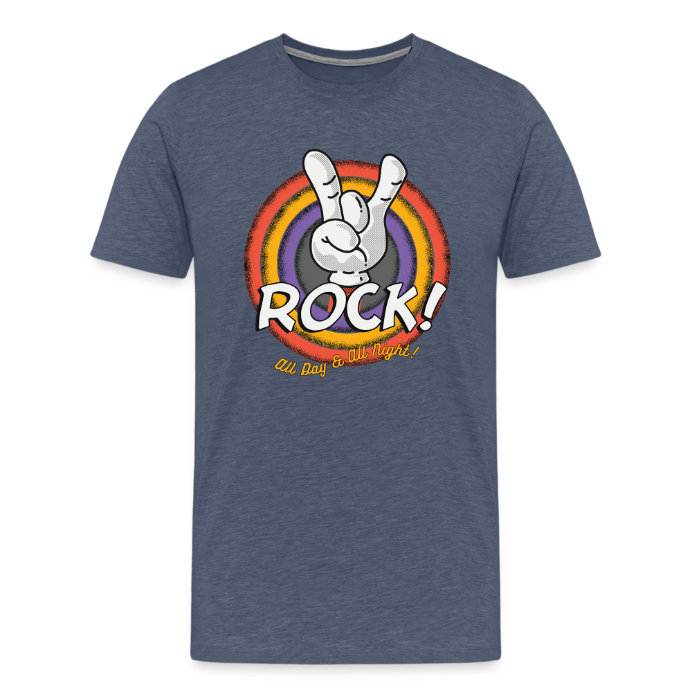 Rock and Roll all Day all Night Premium T-Shirt Herren - Blau meliert