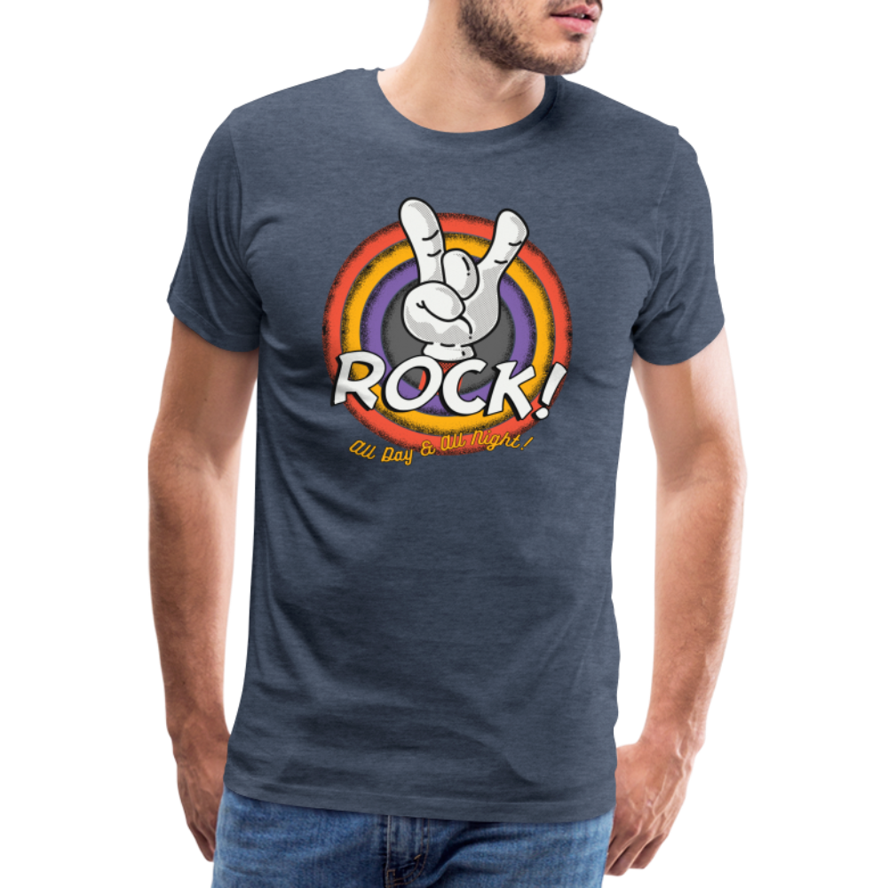 Rock and Roll all Day all Night Premium T-Shirt Herren - Blau meliert