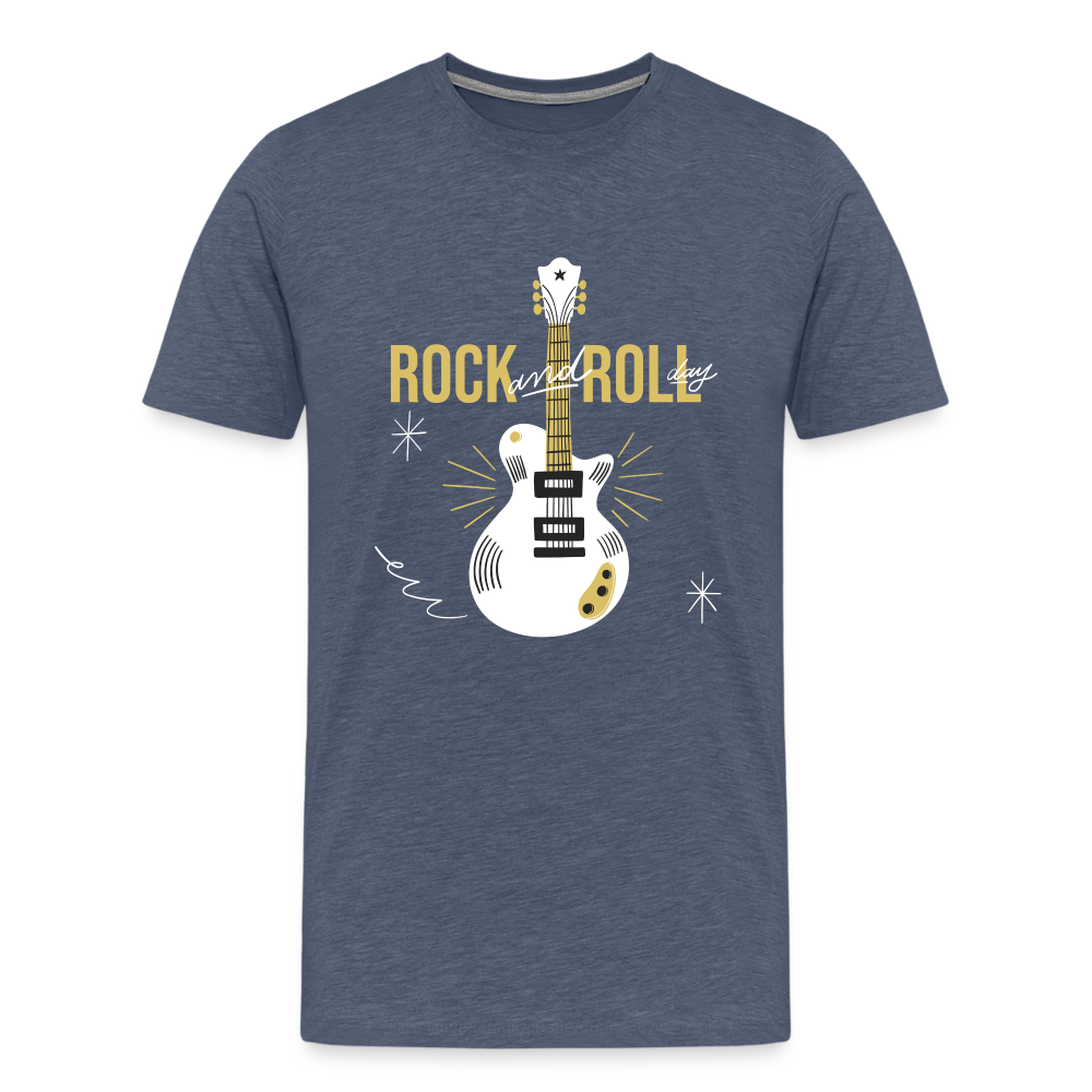 Rock and Roll all Day Premium T-Shirt Herren - Blau meliert