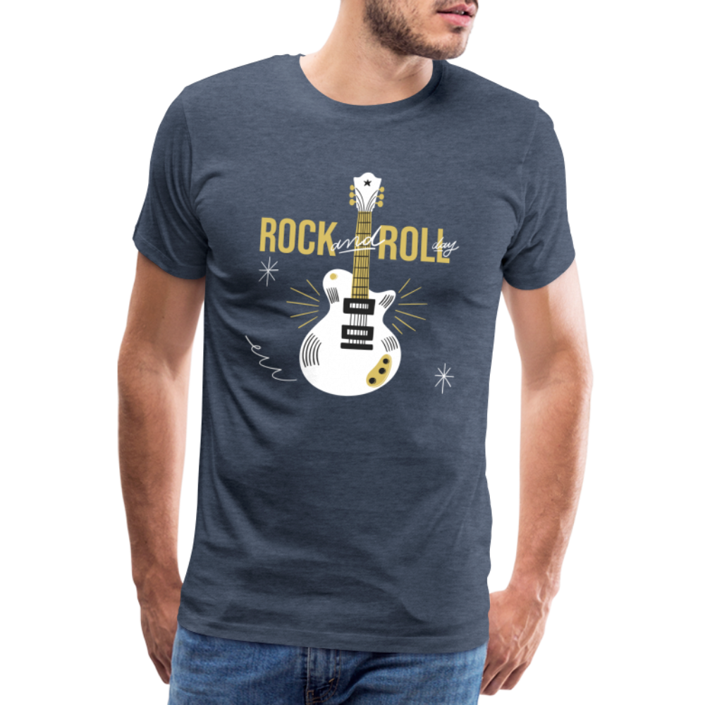 Rock and Roll all Day Premium T-Shirt Herren - Blau meliert