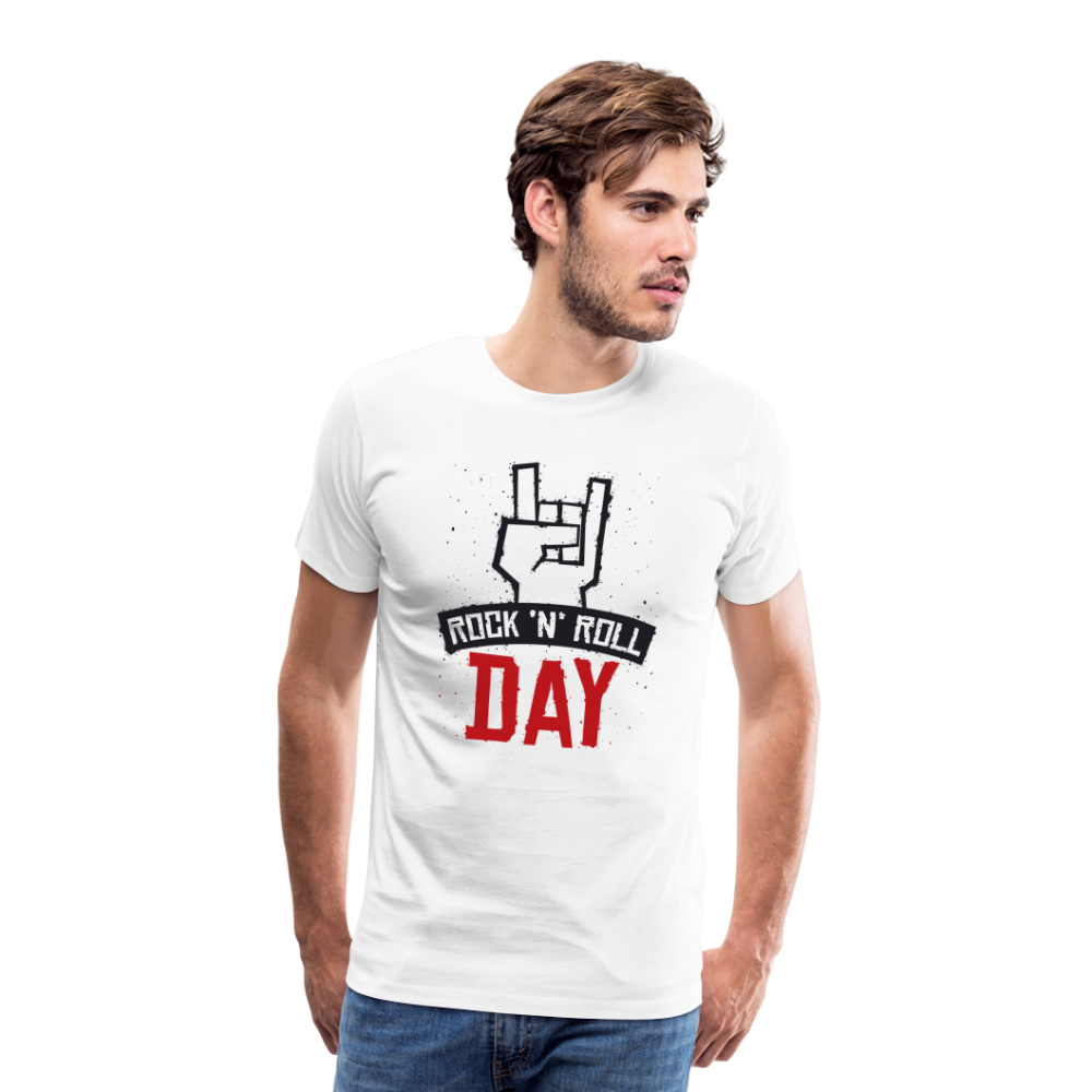 Rock and Roll Day Premium T-Shirt Herren - Weiß