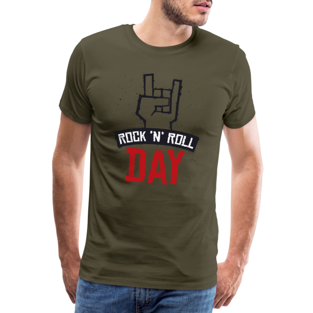 Rock and Roll Day Premium T-Shirt Herren - Khaki