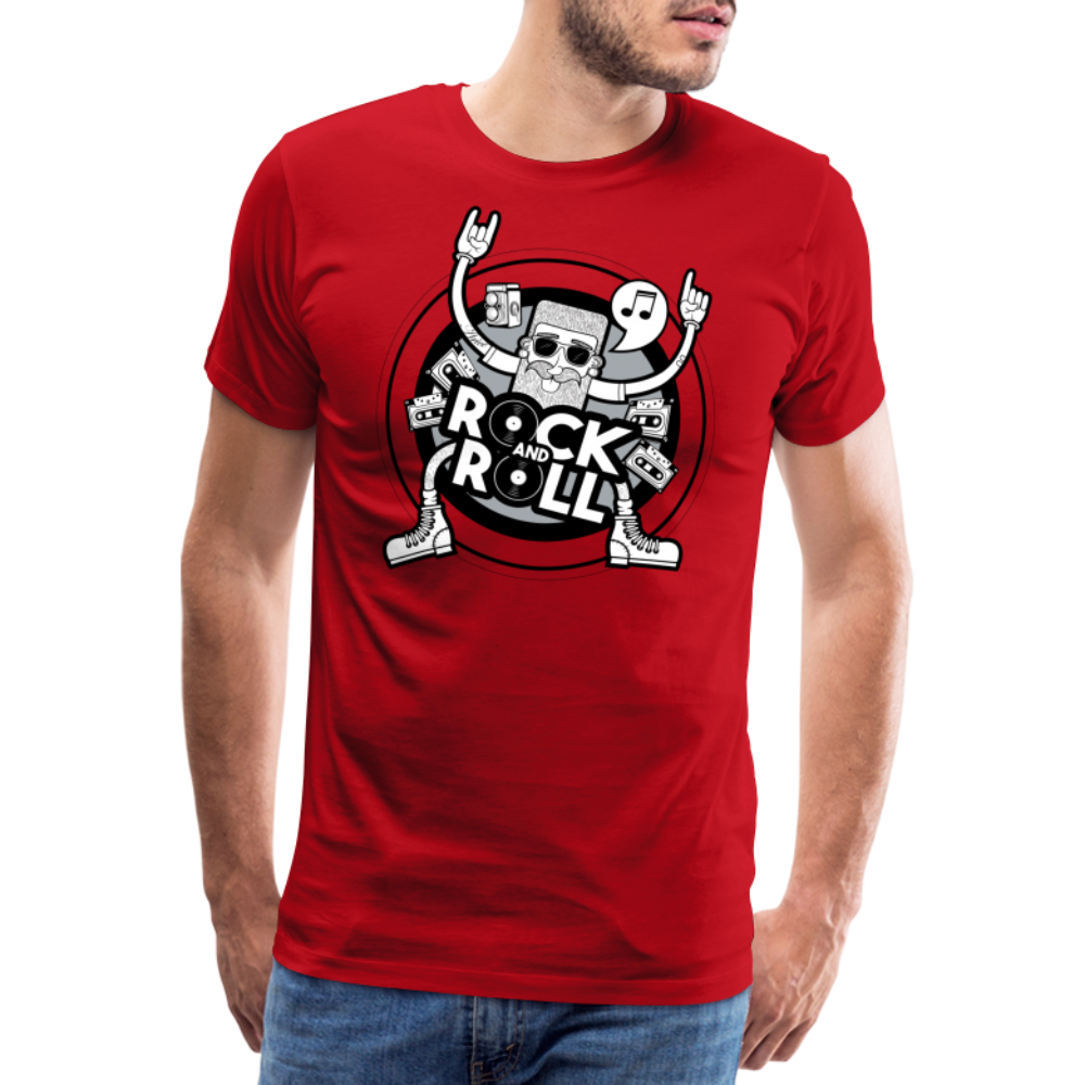 Rock and Roll Musik Premium T-Shirt Herren - Rot