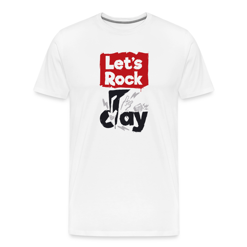 Lets Rock Day Rock n Roll Premium T-Shirt Herren - Weiß