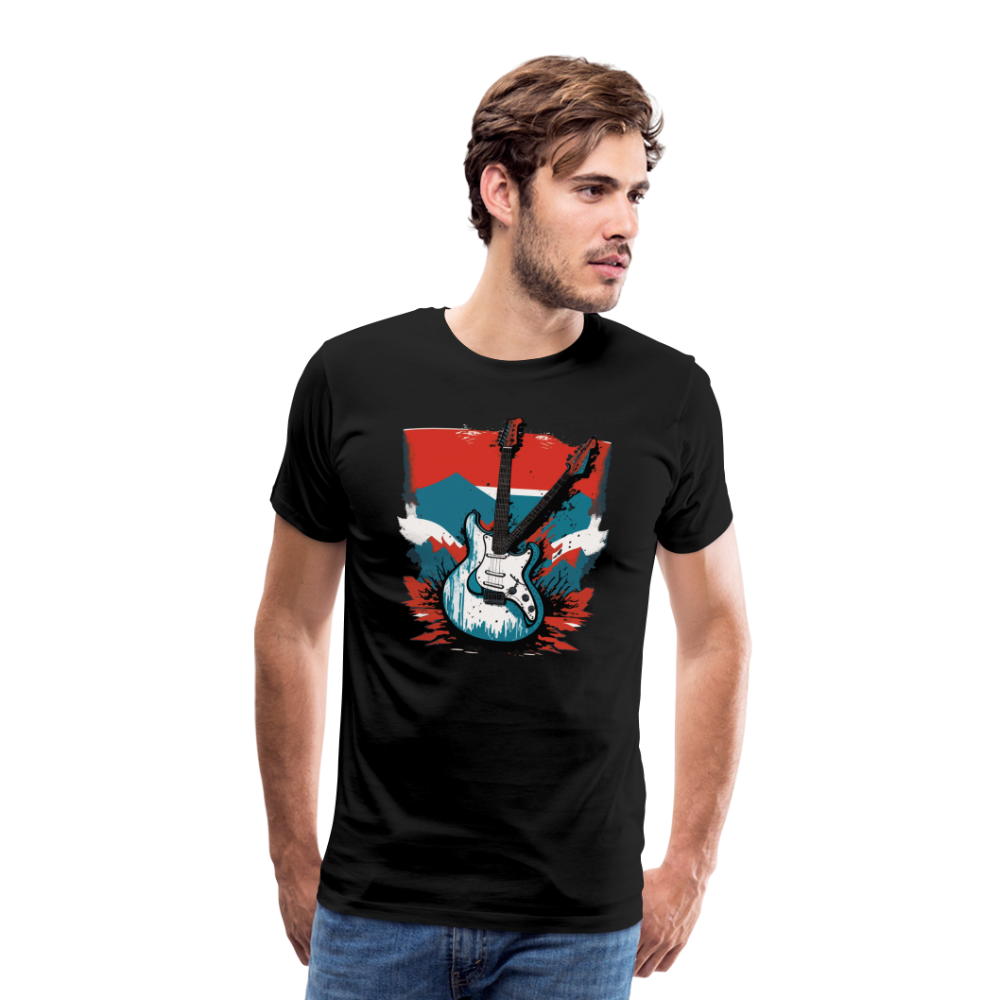 Rock n Roll Gitarre Premium T-Shirt Herren - Schwarz