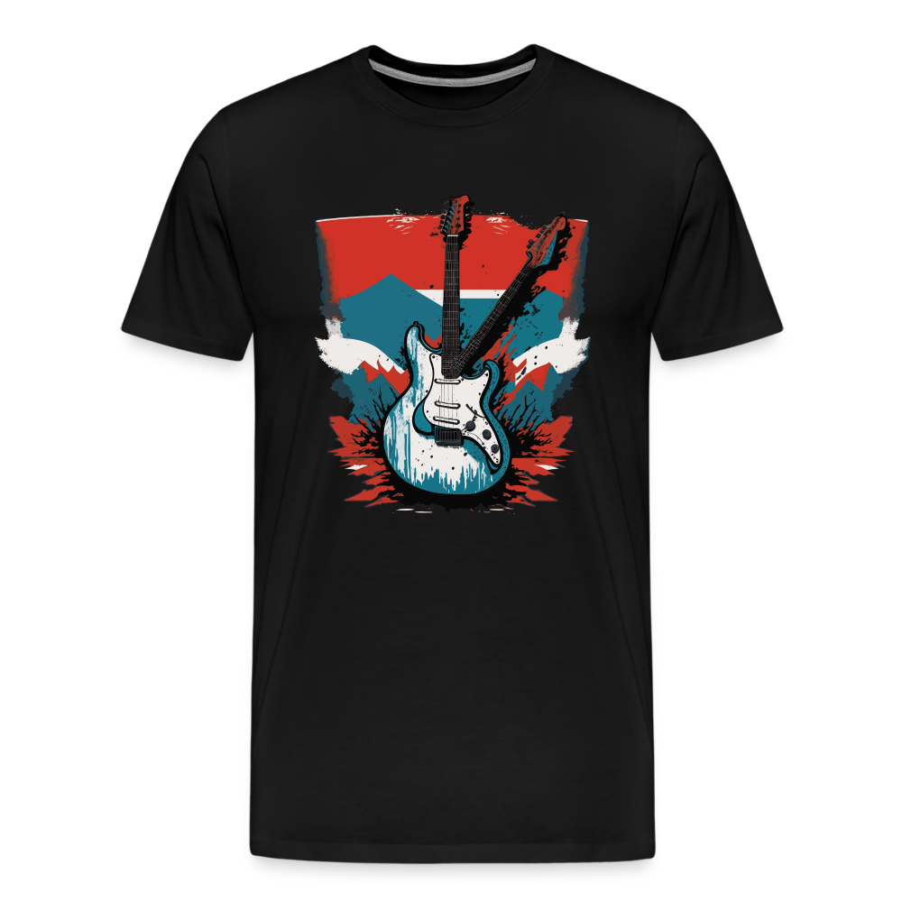 Rock n Roll Gitarre Premium T-Shirt Herren - Schwarz