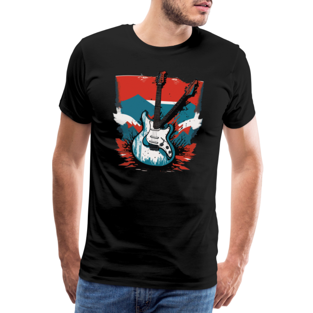 Rock n Roll Gitarre Premium T-Shirt Herren - Schwarz