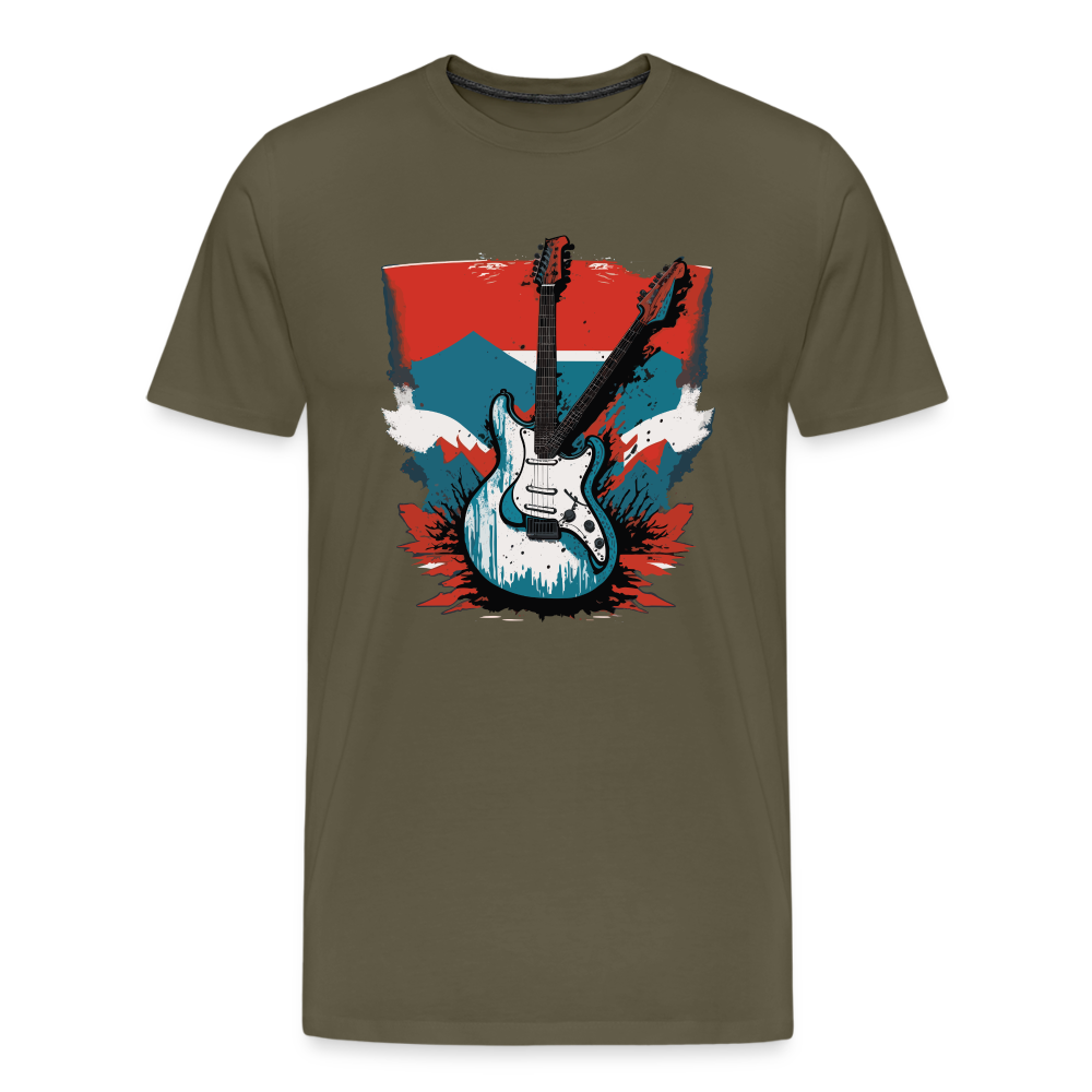 Rock n Roll Gitarre Premium T-Shirt Herren - Khaki