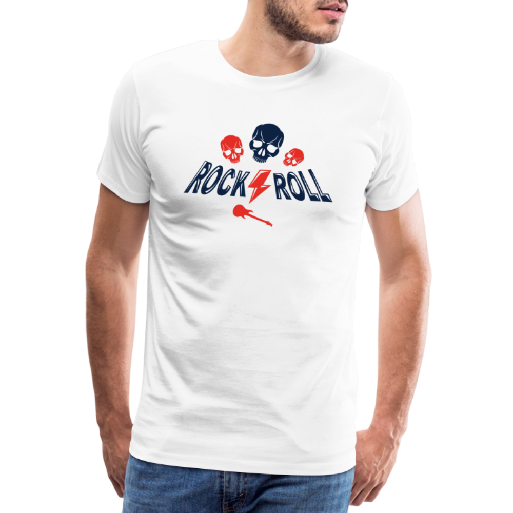 Rock & Roll Skull Premium T-Shirt Herren - Weiß