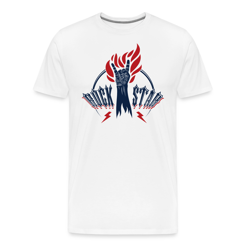 Rockstar Rock & Roll Premium T-Shirt Herren - Weiß