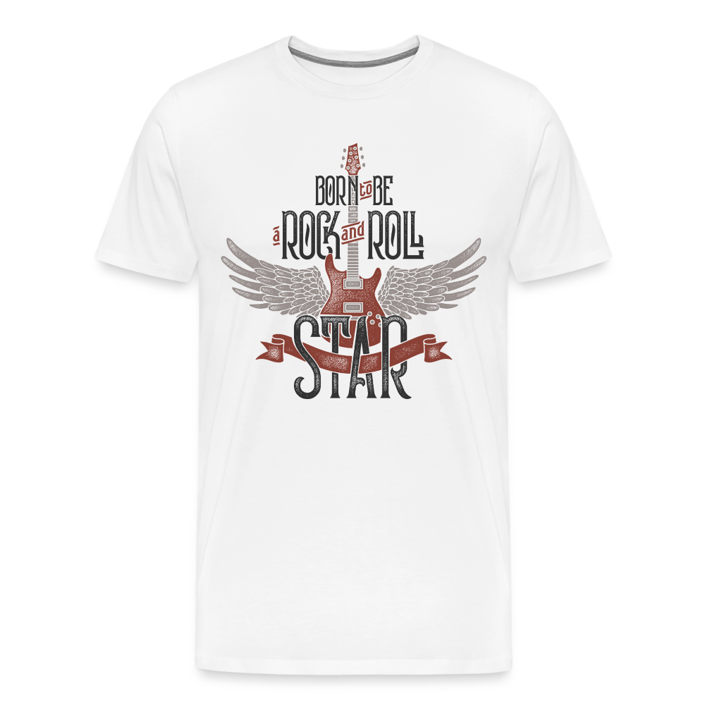 Born to be Rock & Roll Star Premium T-Shirt Herren - Weiß