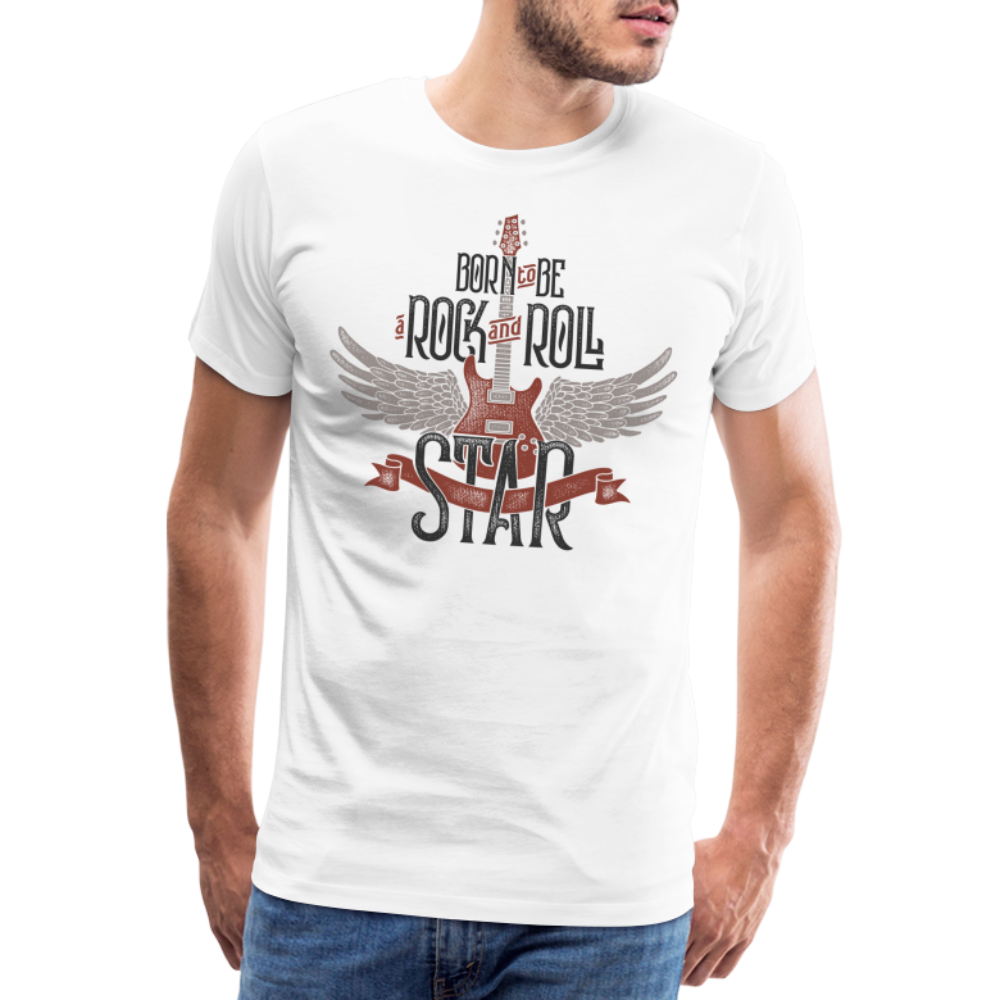 Born to be Rock & Roll Star Premium T-Shirt Herren - Weiß