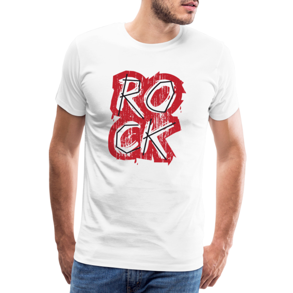 ROCK Rock & Roll Premium T-Shirt Herren - Weiß